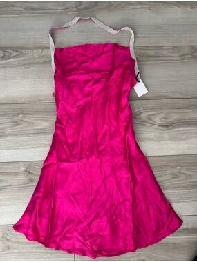 Hot Pink Satin Dress